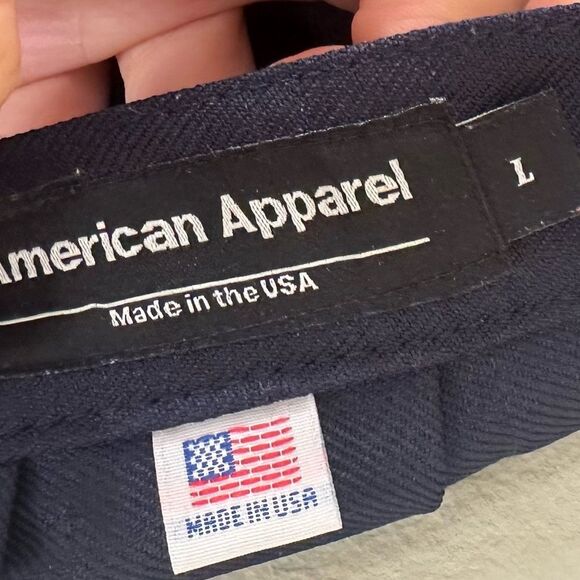 American Apparel Navy Pleated Tennis Skater Mini Skirt L - Picture 10 of 10